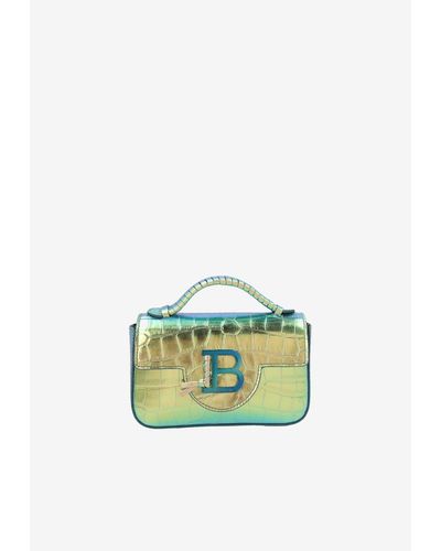 Balmain Mini B-buzz Calfskin Shoulder Bag - Green
