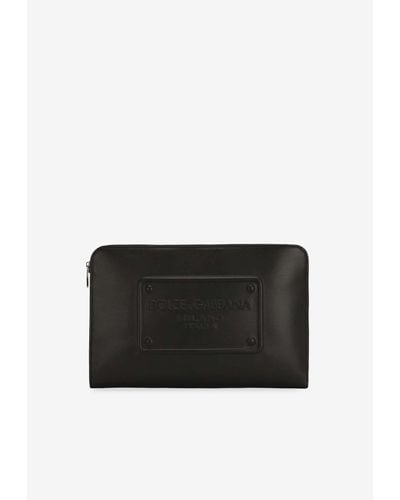 Dolce & Gabbana Large Dg Milano Document Holder - Black