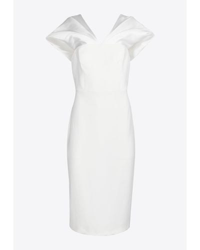 Solace London Wrenley Off-Shoulder Midi Dress - White