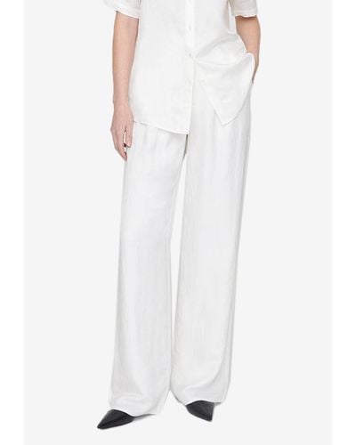 Anine Bing Carrie Wide-Leg Trousers - White