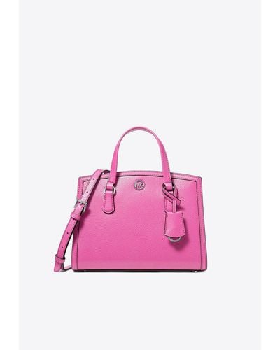 Michael Kors Small Chantal Leather Top Handle Bag - Pink