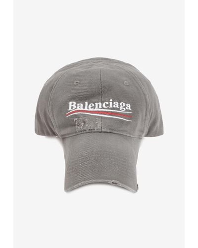 Balenciaga Political Logo Baseball Cap - Grey