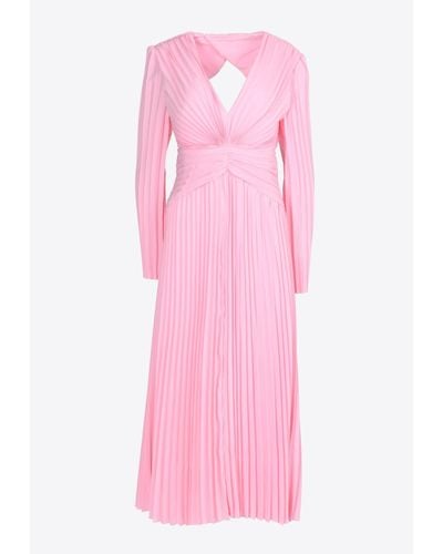 Mossman Stars Aligned Long-sleeved Midi Dress - Pink