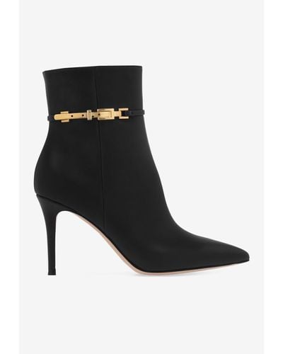 Gianvito Rossi Carrey 85 Calf Leather Ankle Boots - Black