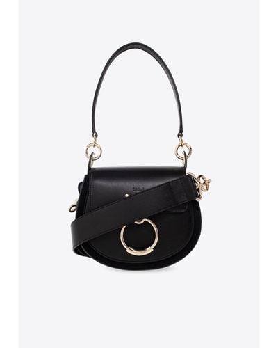 Chloé Small Tess Leather Crossbody Bag - Black