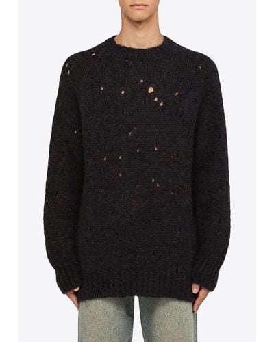 Our Legacy Needle Drop Distressed Sweater - Black