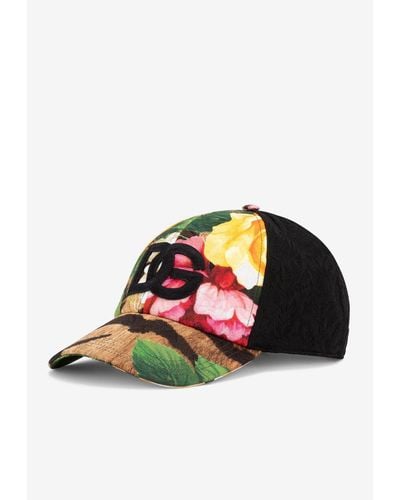 Dolce & Gabbana Brocade Baseball Cap With Dg Embroidery - Multicolor