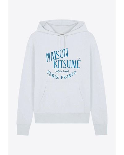 Maison Kitsuné Logo Print Hooded Sweatshirt - White