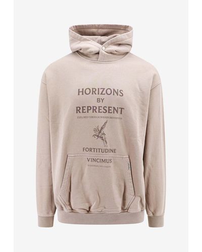 Represent Horizons Printed Hoodie - Natural
