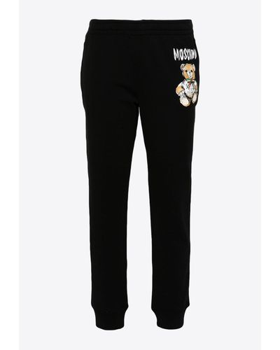 Moschino Teddy Bear Logo Track Pants - Black