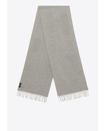 A.P.C. Ambroise Brodée Logo Embroidered Scarf - Grey