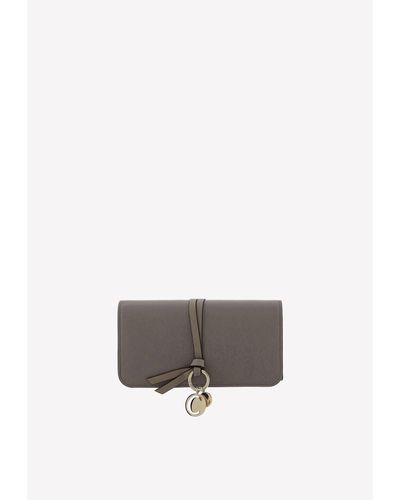Chloé Alphabet Grained Leather Wallet - White