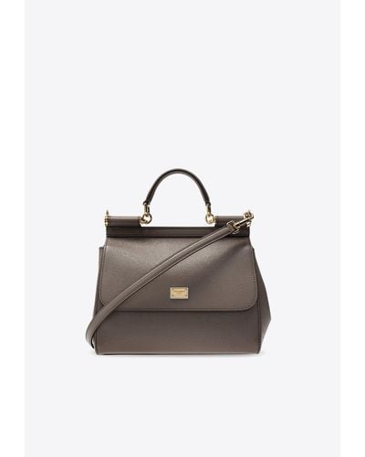 Dolce & Gabbana Large Sicily Shoulder Bag - Grey