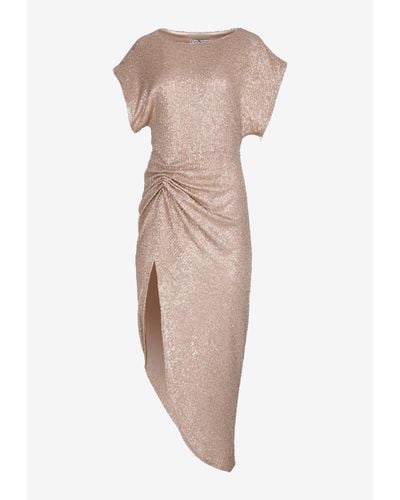 In the mood for love Bercot Sequined Midi Dress - Natural