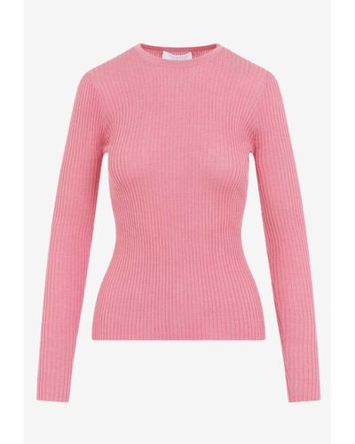 Gabriela Hearst Browing Cashmere And Silk Knit Sweater - Pink