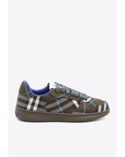 Burberry Check Terrace Low-Top Trainers - Grey