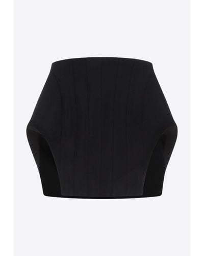 Mugler Curvy Structure Mini Skirt - Black