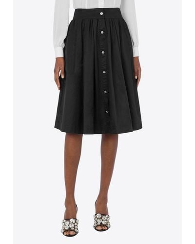 Moschino High-Waist A-Line Midi Skirt - Black