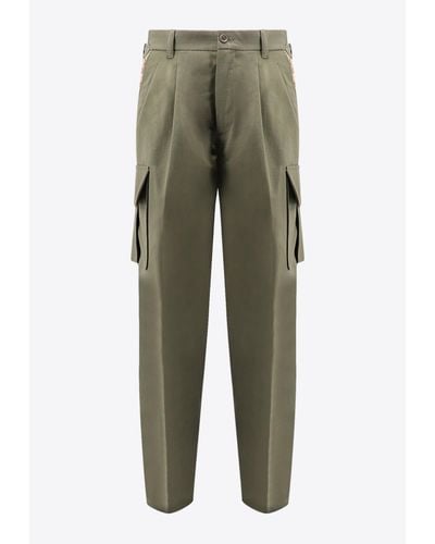 Gucci Gg Canvas Insert Cargo Trousers - Green