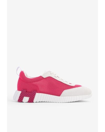 Hermès Bouncing Low-top Rose Vinicunca And White Trainers - Pink