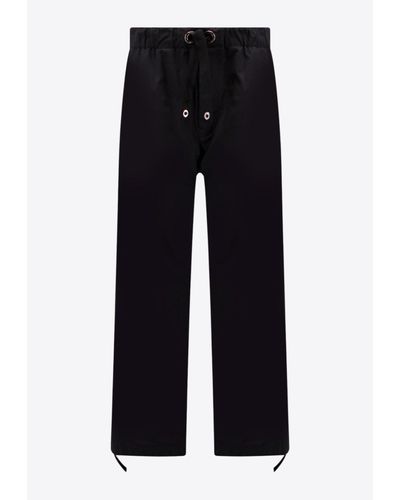 Versace Logo Embroidered Logo Trousers - Black