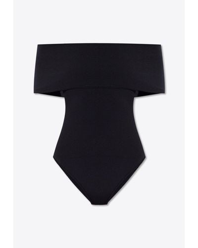 Bottega Veneta Stretch Nylon Off-Shoulder One-Piece Swimsuit - Black