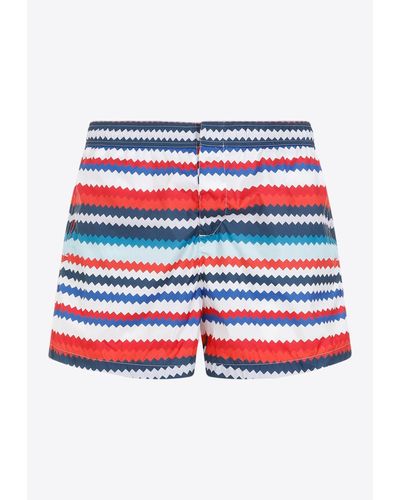 Missoni Chevron Stripe Swim Shorts - Red