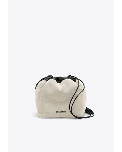 Jil Sander Small Dumpling Bucket Bag - White