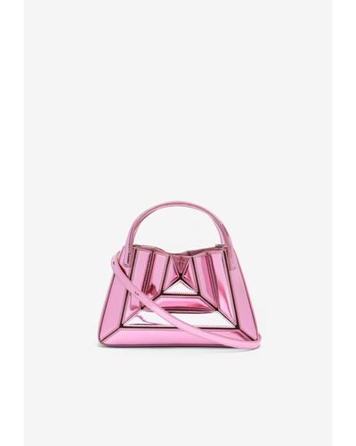 Mlouye Mini Sera Metallic Top Handle Bag - Pink