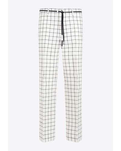 Marni Grid Straight-Leg Pants - White