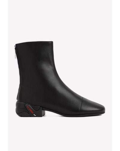 Raf Simons Solaris Calf Leather Ankle Boots - Black