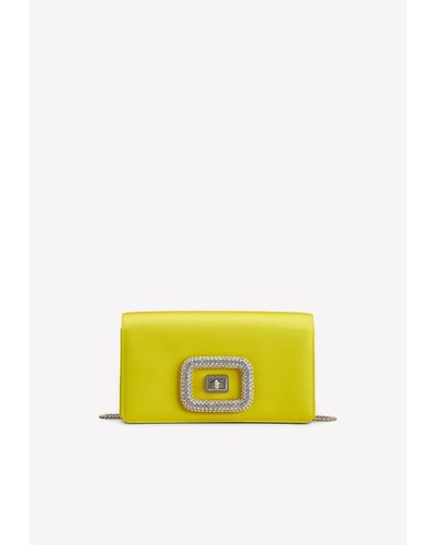 Roger Vivier Mini Viv' Choc Crystal-Embellished Bag - Yellow