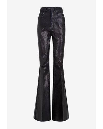 Rick Owens Bolan Boot-Cut Sequined Pants - Black