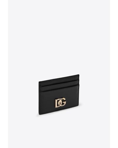 Dolce & Gabbana Logo Plaque Leather Cardholder - White