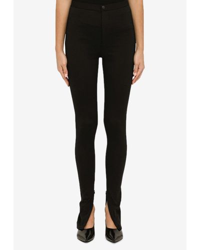 Wardrobe NYC Skinny Pants With Slit - Black