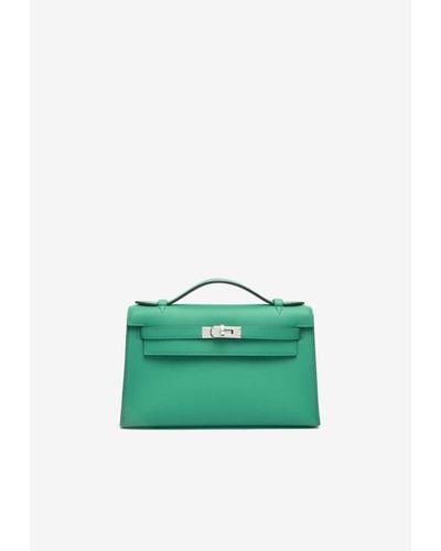 Hermès Kelly Pochette Clutch Bag - Green