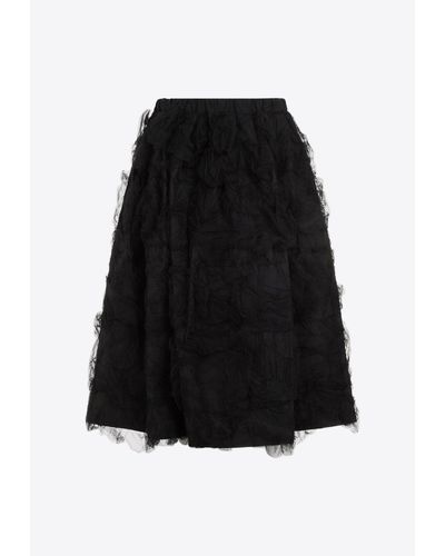 Comme des Garçons 3D Tulle Midi Skirt - Black