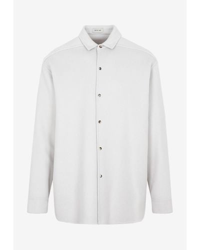 Fear Of God Long-sleeved Shirt In Wool And Cashmere - White