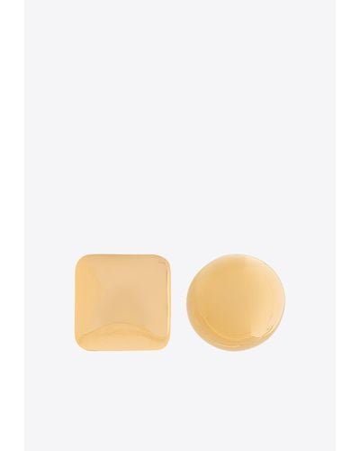 Jacquemus Square-Round Earrings - Natural