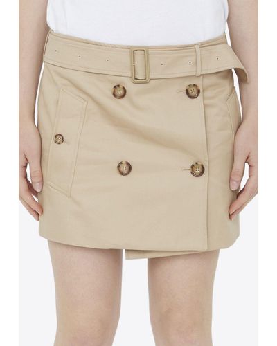 Burberry Mini Trench Skirt - Natural