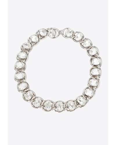 Marni Chain Crystal Necklace - White