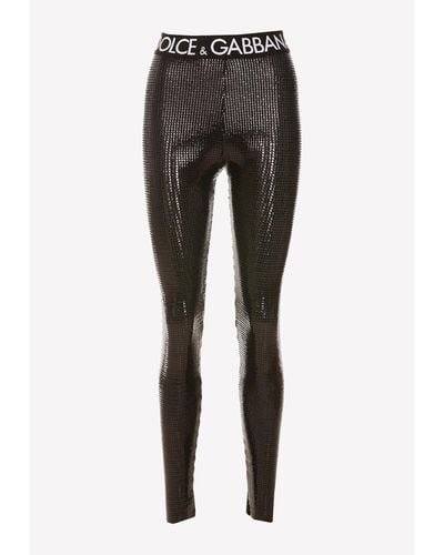 Dolce & Gabbana Sequin Embellished Leggings - Black
