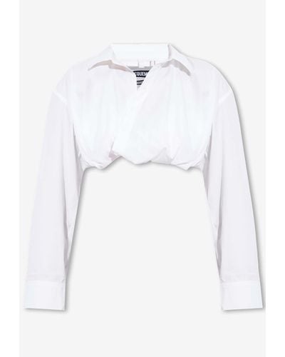 Jacquemus Bahia Courte Cropped Shirt - White