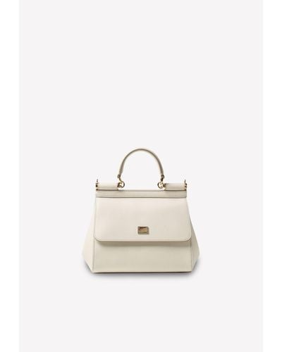 Dolce & Gabbana Medium Sicily Top Handle Bag - White