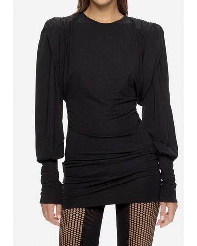 The Attico Quinn Long-Sleeved Mini Dress - Black