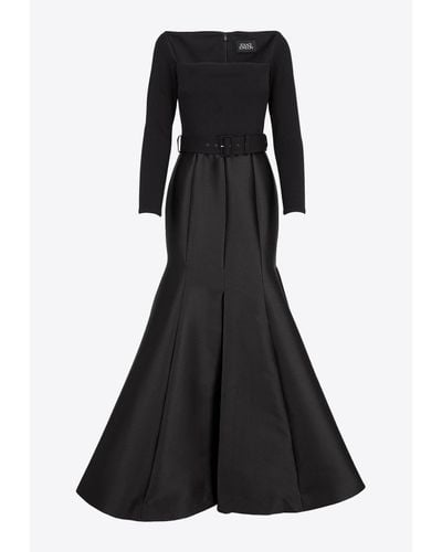 Solace London Mabel Belted Maxi Dress - Black