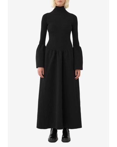 Chloé Mock-Neck Knitted Maxi Dress - Black