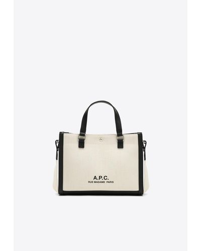 A.P.C. Camille 2.0 Logo Print Tote Bag - White