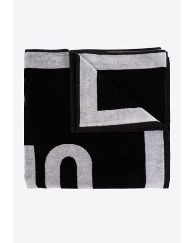 Moschino Logo Jacquard Beach Towel - Black