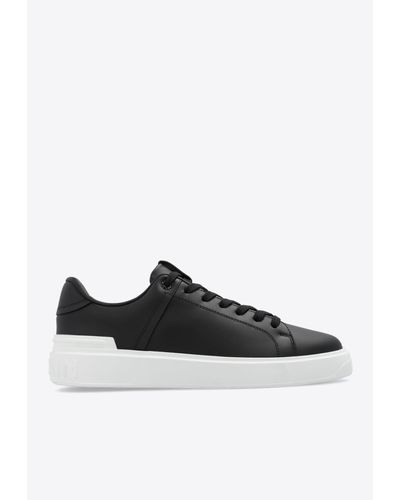 Balmain B-Court Leather Sneakers - Black